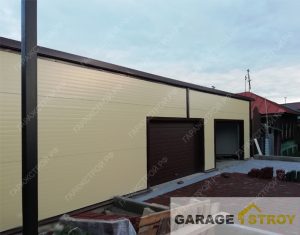 Быстровозводимый гараж на 2 авто с хозблоком 8х12м вид 3