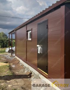 Быстровозводимый гараж 8х4м с навесом 6х4м. вид 10