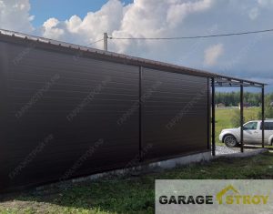 Быстровозводимый гараж 8х4м с навесом 6х4м. вид 9