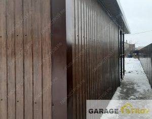 Каркасный гараж с навесом размером 6х8м. вид 4