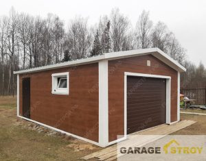 Гараж 7х5м из сэндвич-панелей под дерево вид 3