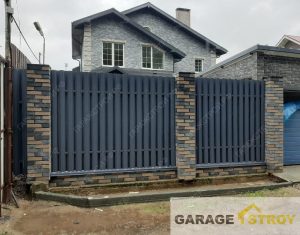 Гараж из сборных сэндвич-панелей с навесом вид 7