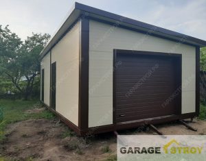 Хозблок из сэндвич-панелей на свайном фундаменте вид 2