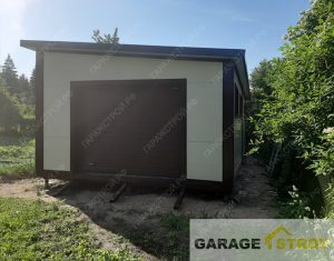 Хозблок из сэндвич-панелей на свайном фундаменте вид 3