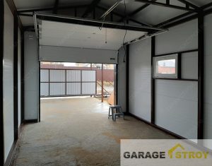 Гараж из сэндвич-панелей с навесом 12,5х4м. вид 7