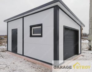 Гараж 6х4м с односкатной кровлей вид 3