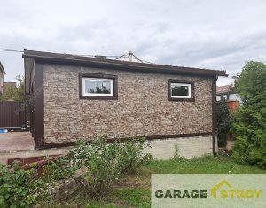 Гараж на 2 авто с хозблоком  и навесом 6,5×8,7м. вид 3