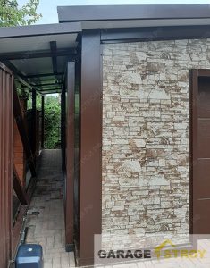 Гараж на 2 авто с хозблоком  и навесом 6,5×8,7м. вид 4