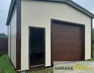 Гараж под подъёмник из сэндвич-панелей 6x6x3,6m. вид 1