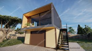 Двухэтажный гараж размером  6×6м