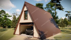 Гараж в стиле A-frame из сэндвич-панелей 10*6м
