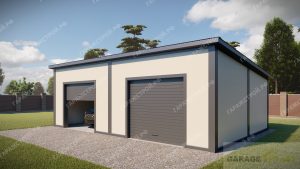 Гараж из сэндвич панелей на 2 авто размером 6х9м с односкатной кровлей назад