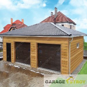 Гараж на 2 авто с хозблоком под дерево